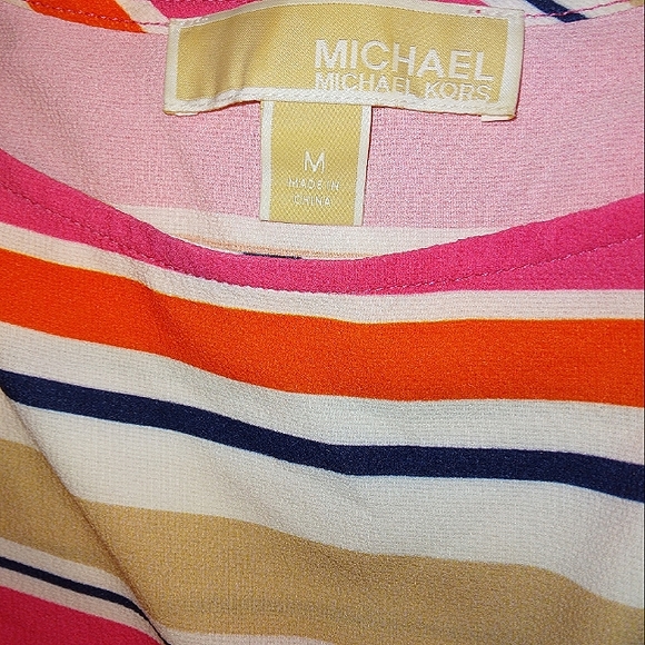 Like New MICHAEL KORS Women's Sporty Striped Side Tie top~Medium~ - Picture 11 of 16